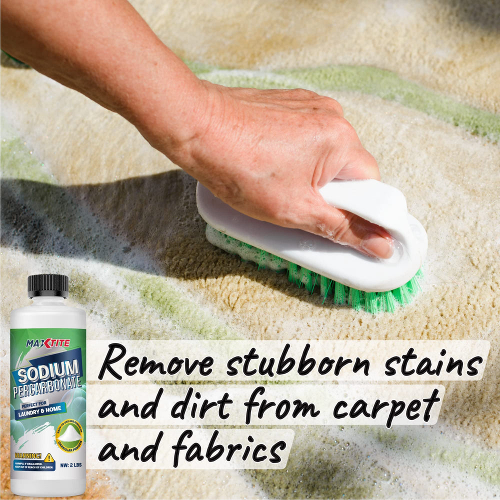Maxtite carpet cleaning boost helps lift stains and renew fiber brightness.