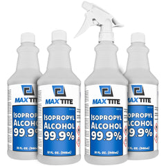 Maxtite 99.9% isopropyl alcohol bottle—high-purity surface cleaner for electronics and labs.