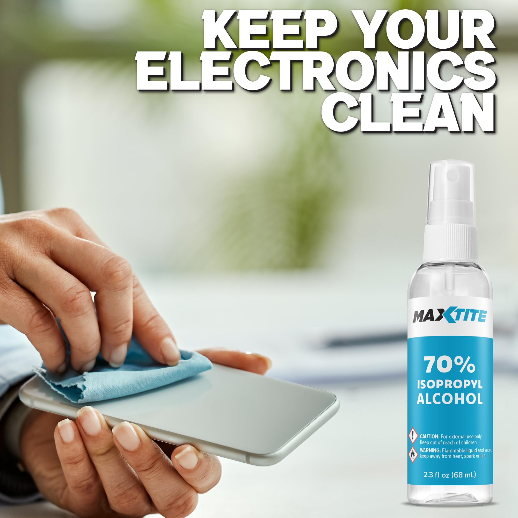 Maxtite surface cleaner removes adhesive residue from tools and surfaces.