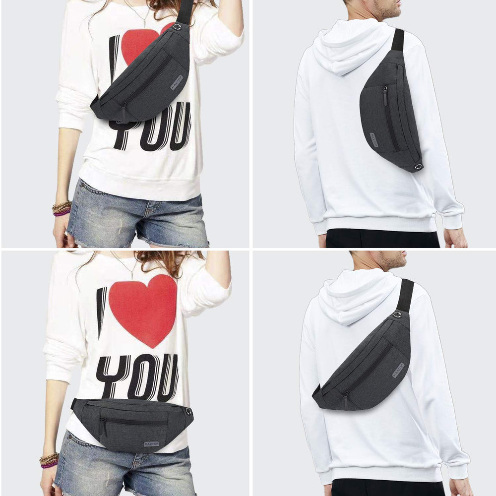 MAXTOP Crossbody Fanny Pack multiple wear styles for hands-free activity
