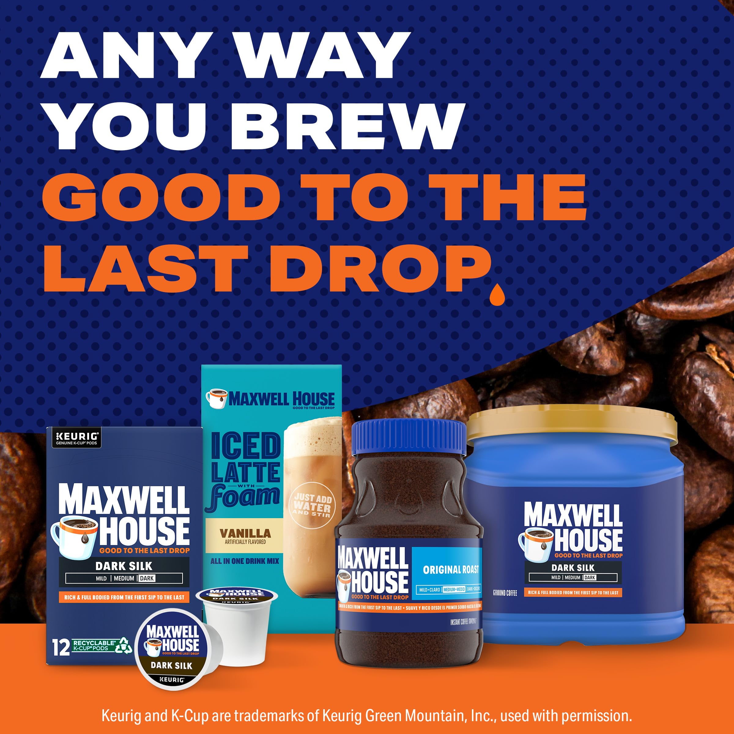 Cool, dark storage area keeping Maxwell House Dark Silk fresh.