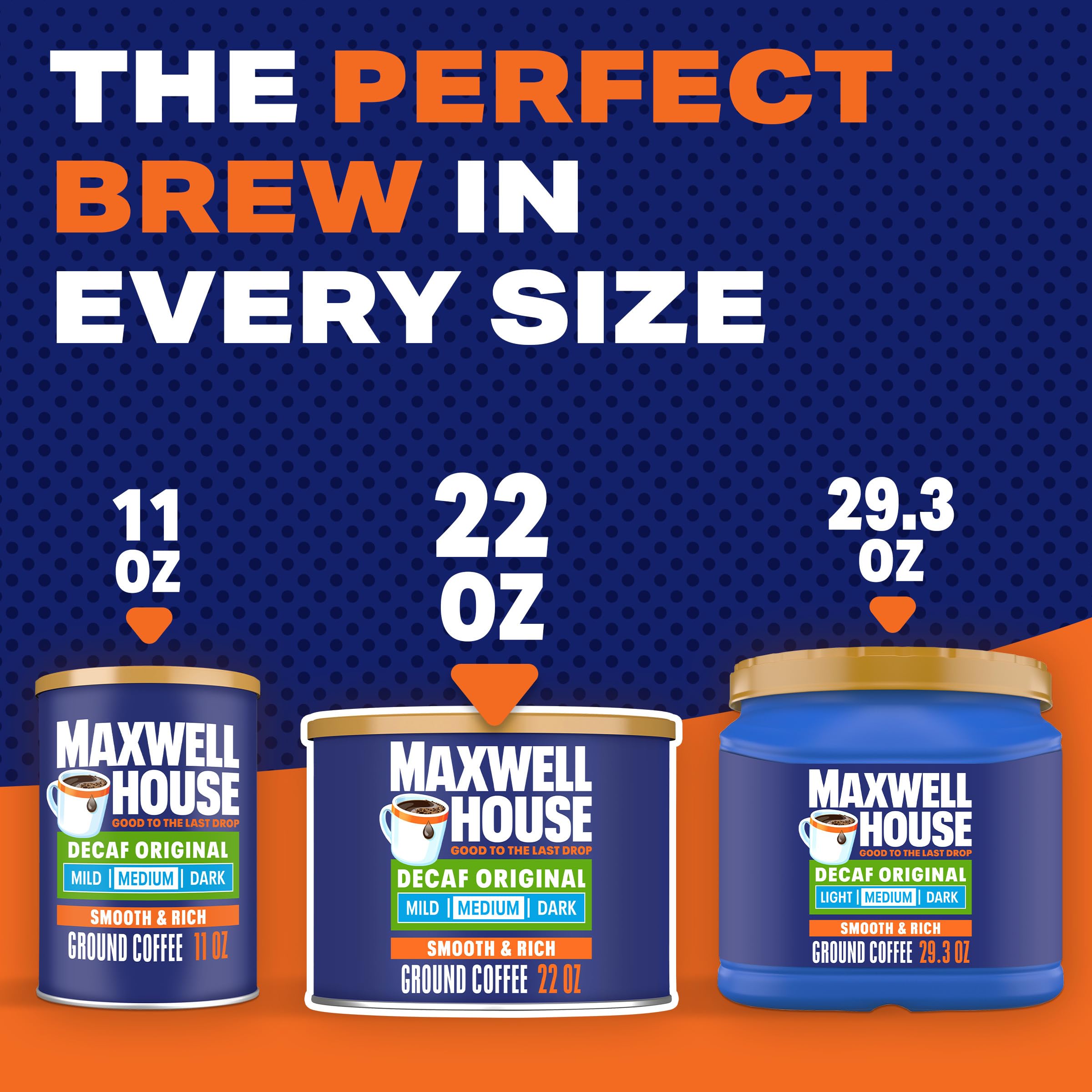Opening Maxwell House Decaf Original Medium Roast canister to reveal grounds