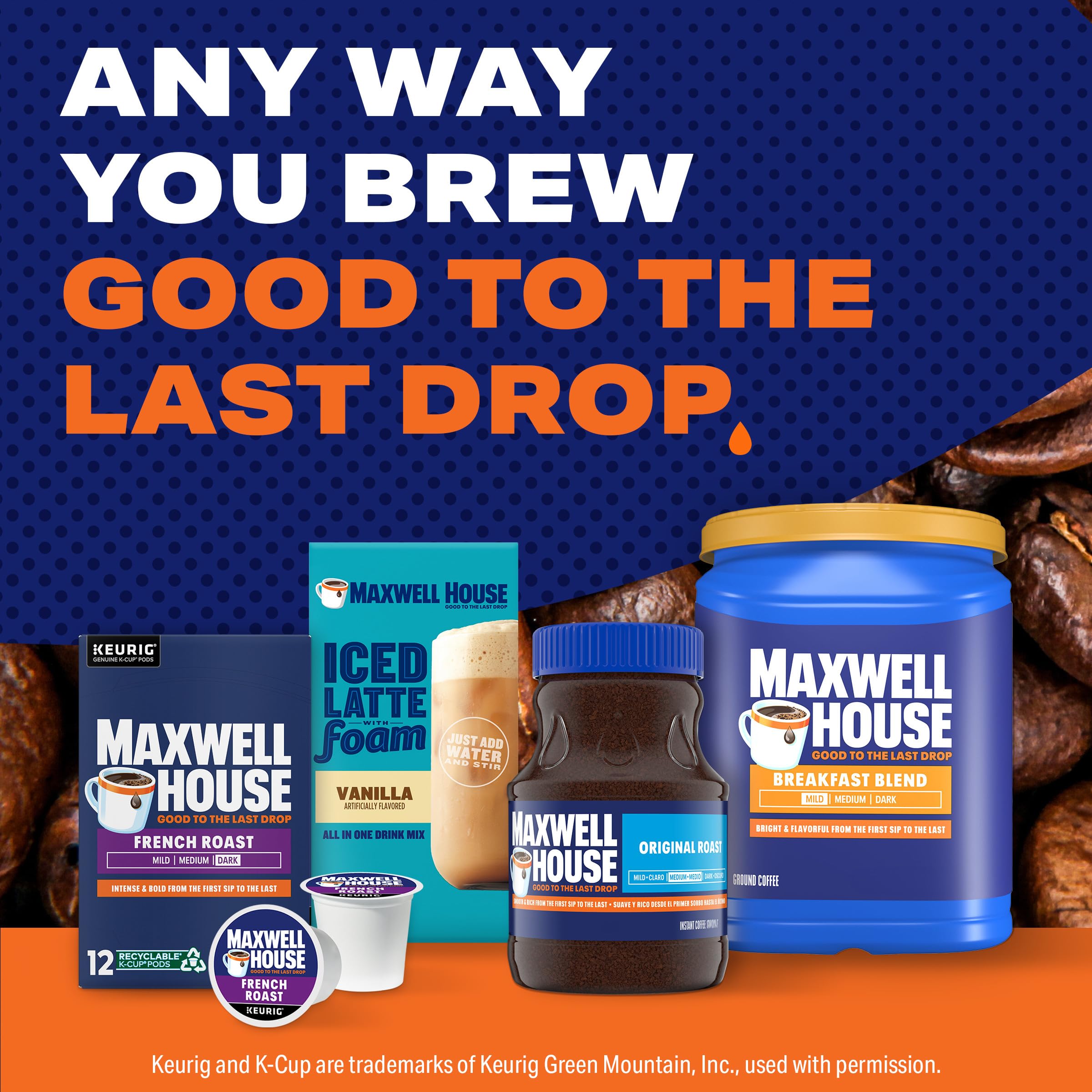 Certified Kosher ground coffee for everyday enjoyment.