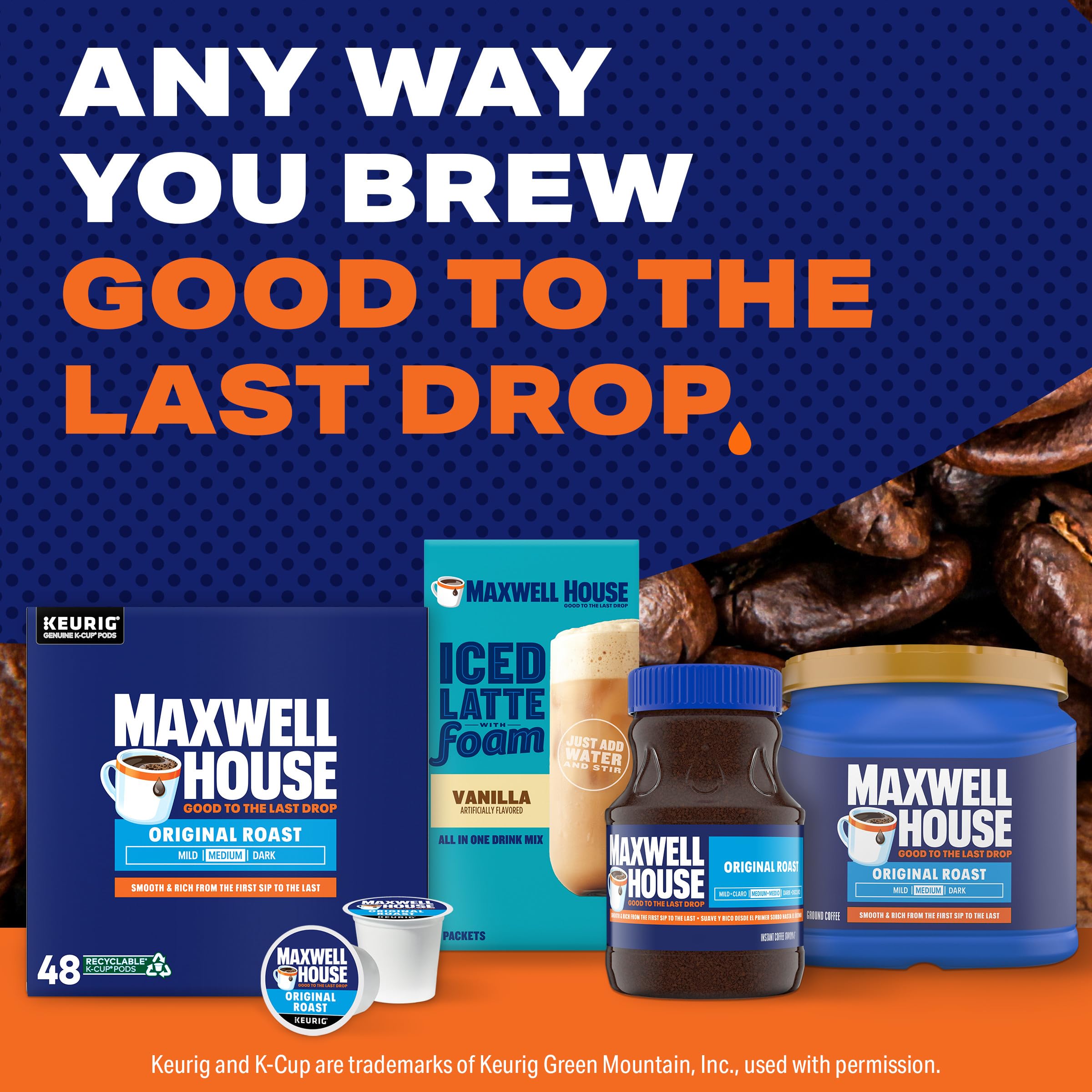 Store-display image of Maxwell House Original Roast ready for checkout