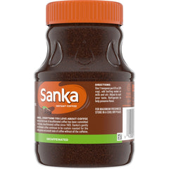 Maxwell House Sanka decaf aroma-steam conveys inviting coffee fragrance.