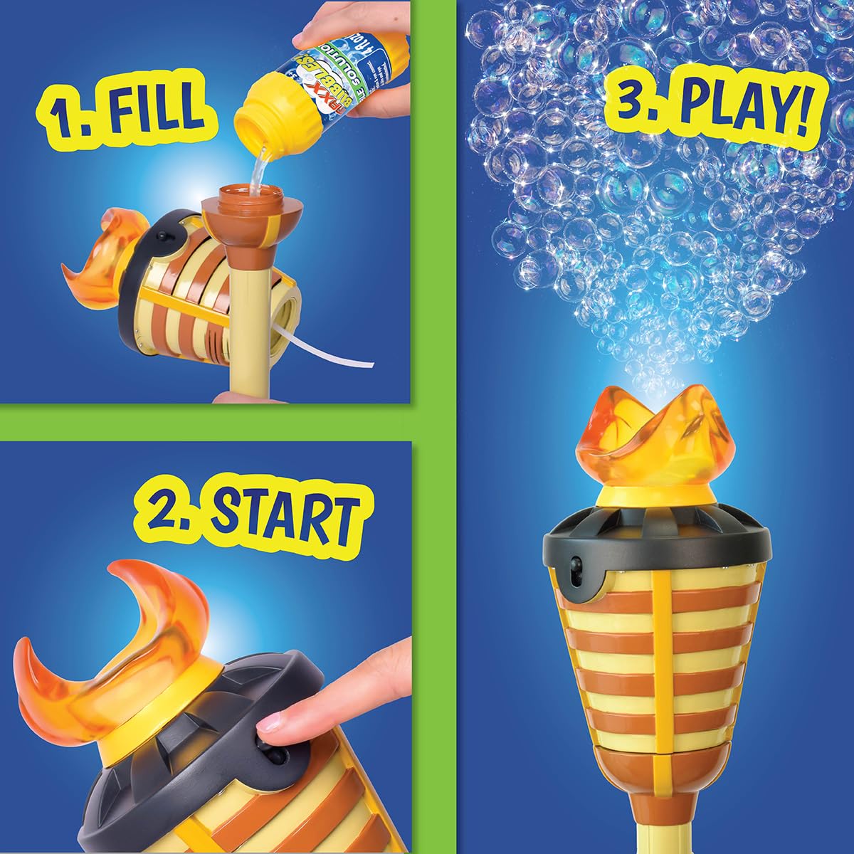 Bubble-filled party time with Maxx Bubbles Tiki Torch Bubbler and music