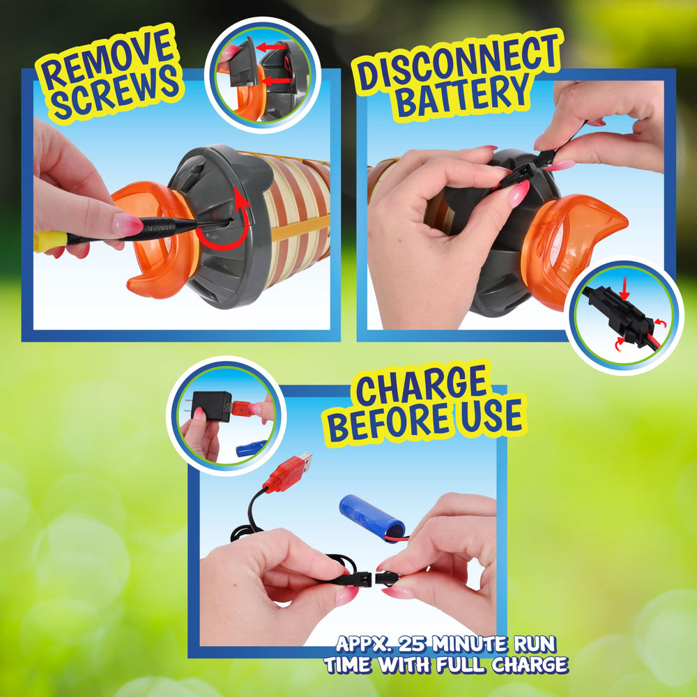 Rechargeable battery powered Maxx Bubbles Tiki Torch Bubbler for cordless play