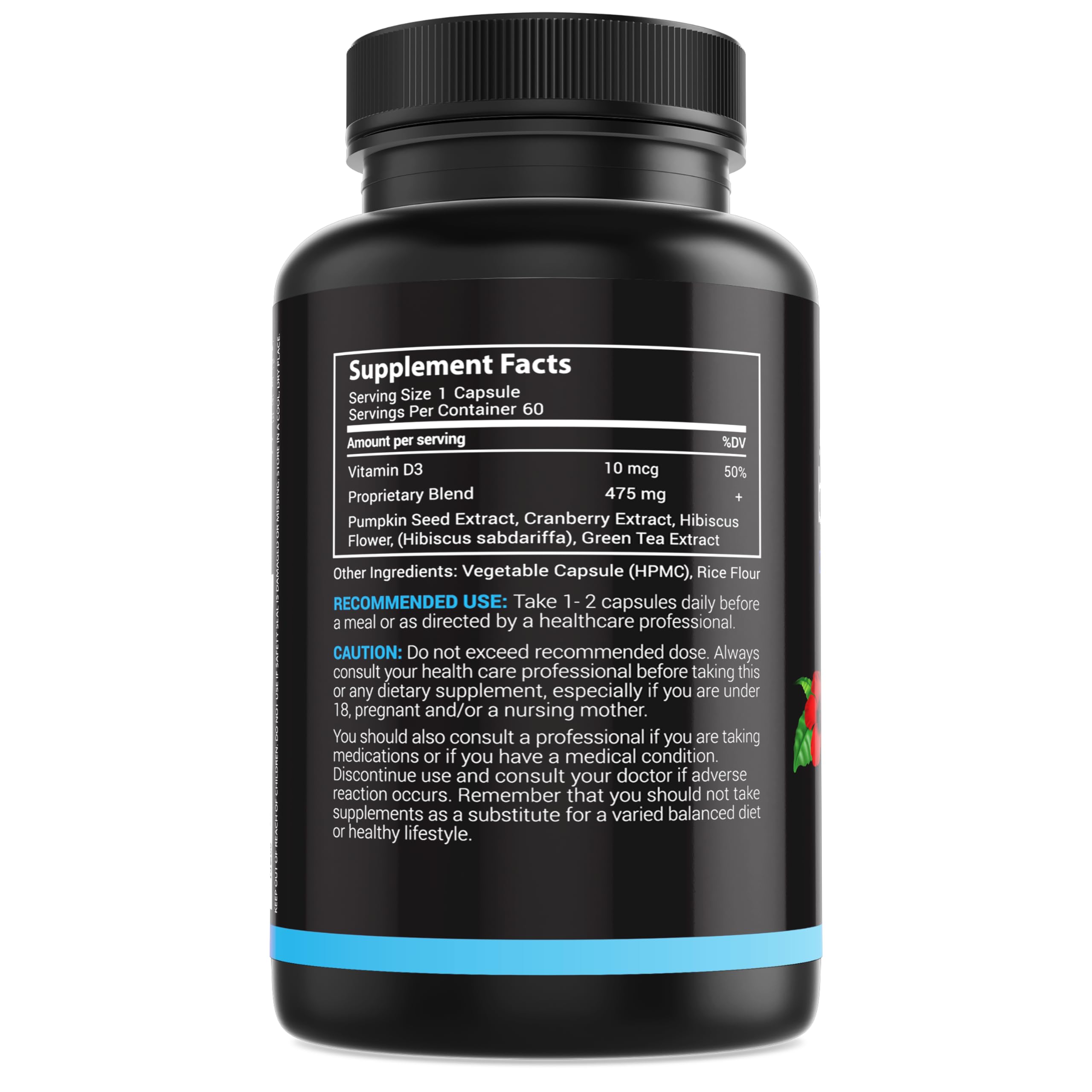 MaxX Labs hibiscus and green tea ingredients emphasize herbal support for urinary wellness.