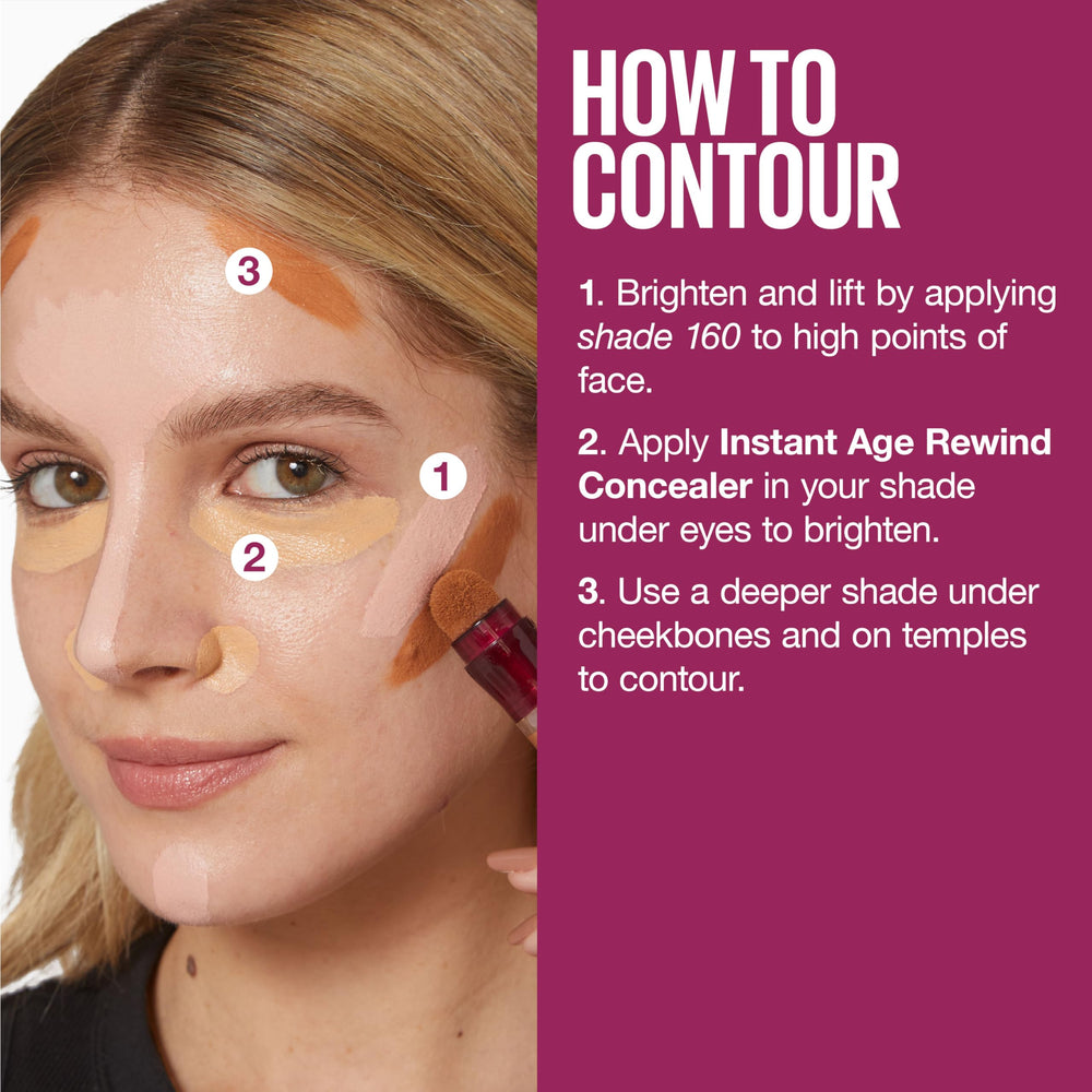Under-eye area after blending Maybelline Age Rewind concealer.