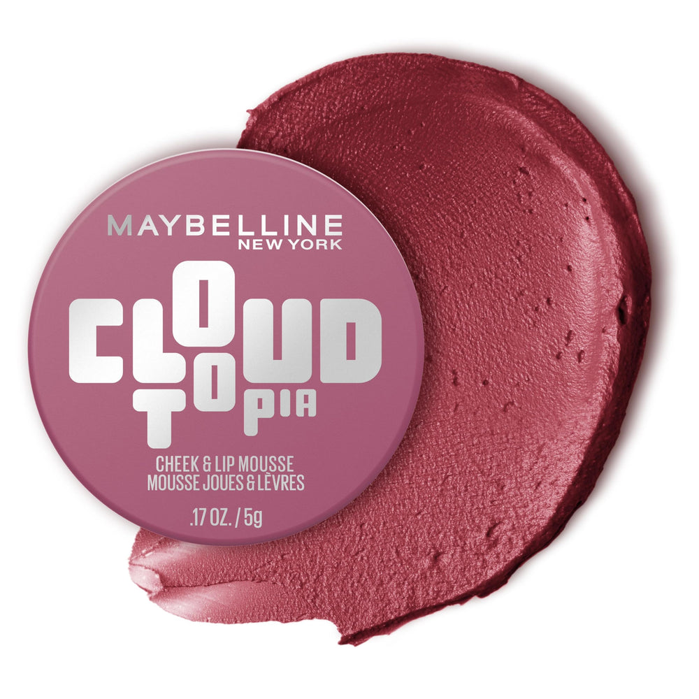 Maybelline Cloudtopia blush mousse on cheek with a soft blur finish.