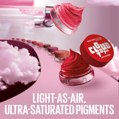 Maybelline Cloudtopia texture close up shows air light cream melting into skin.