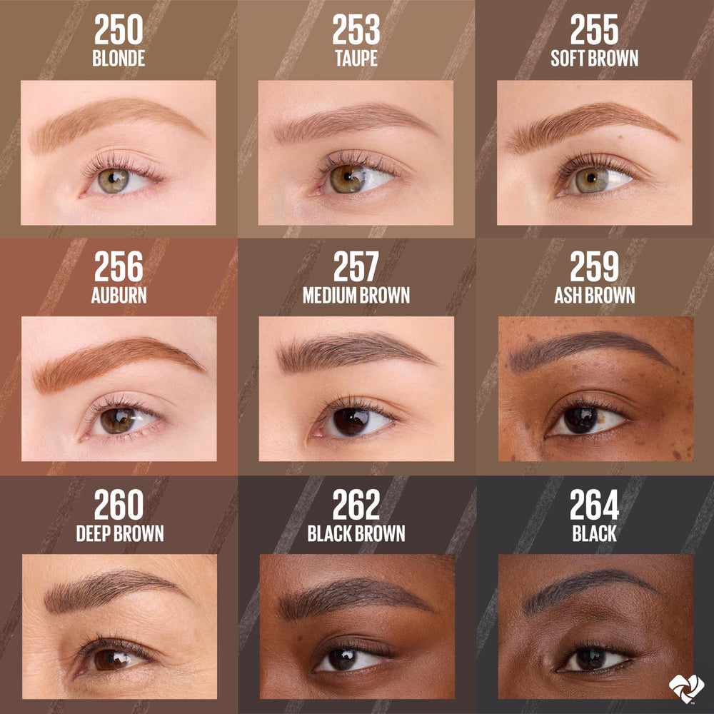 Auburn shade swatches for Maybelline Express Brow Ultra Slim Pencil.