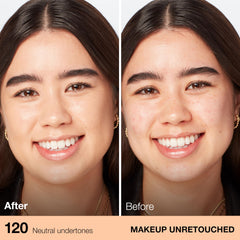 Application of Maybelline Fit Me Dewy Smooth foundation for buildable coverage on the face
