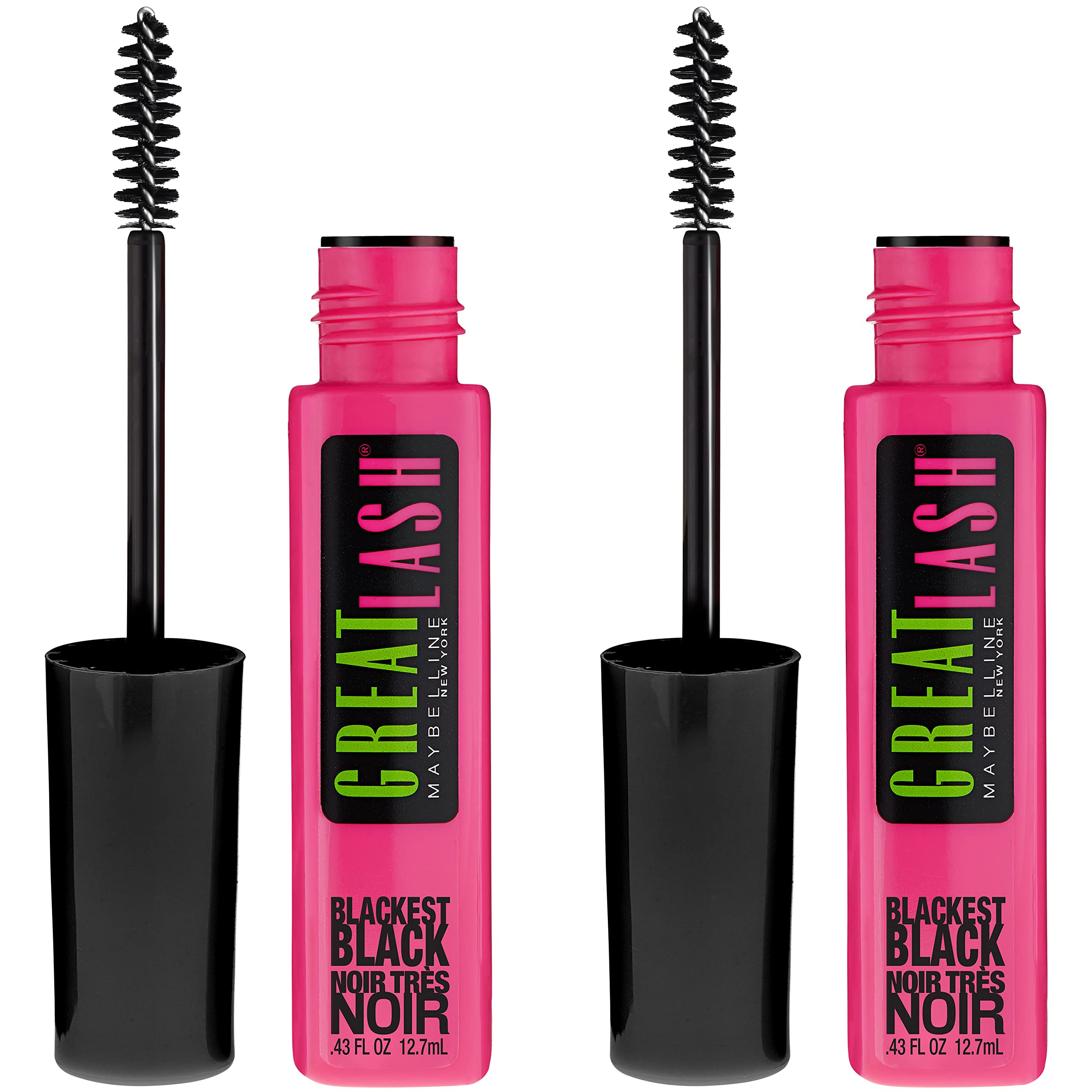 Maybelline Great Lash Mascara two-count pack for easy, repeated full-lash looks.