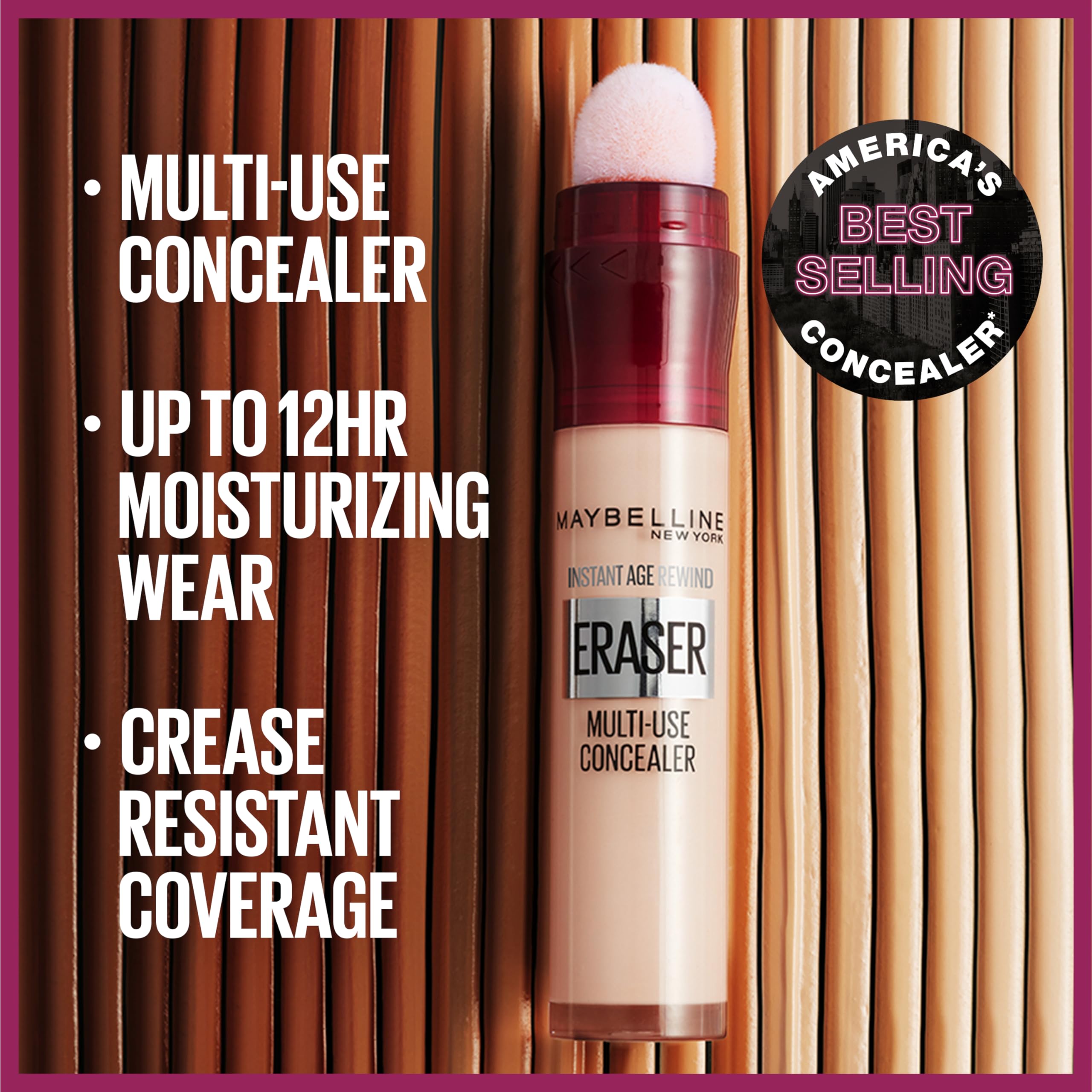Maybelline Instant Age Rewind application demonstrates brightening under-eye.