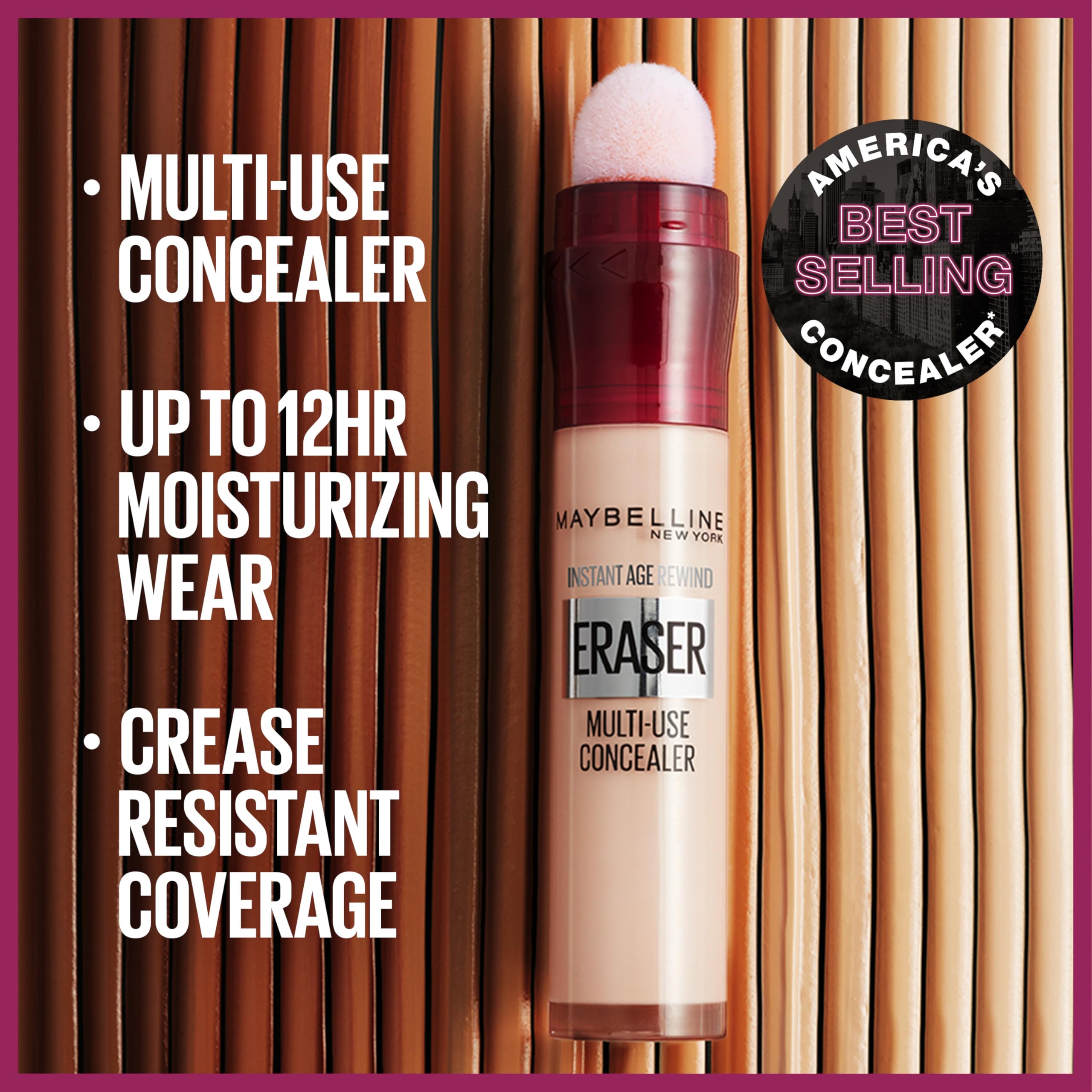 Maybelline Instant Age Rewind Eraser application on the cheek demonstrates contouring potential.