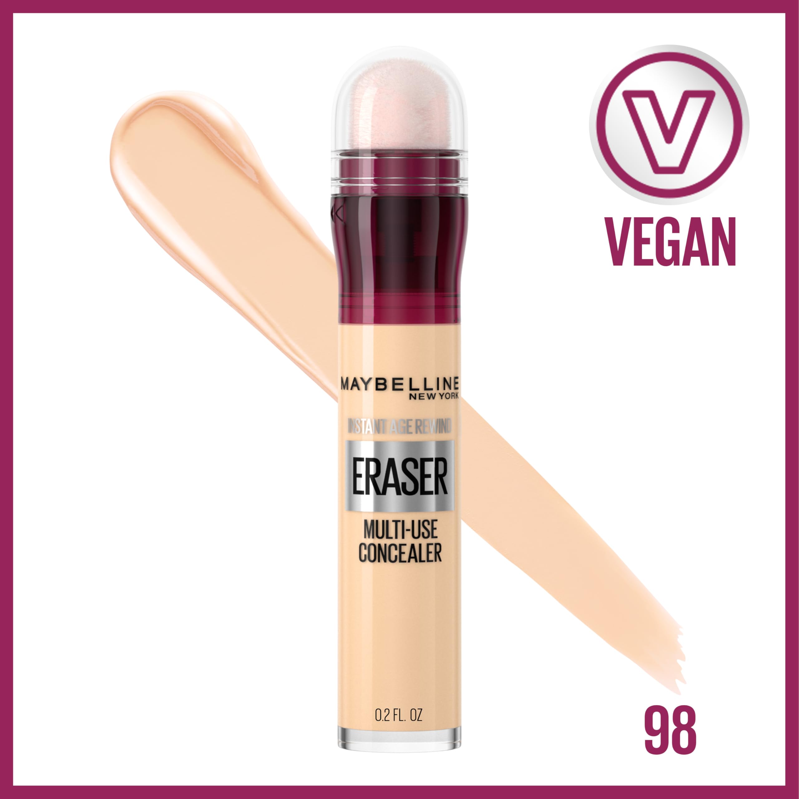 Maybelline Instant Age Rewind Eraser sponge-tip supports on-the-go blending.