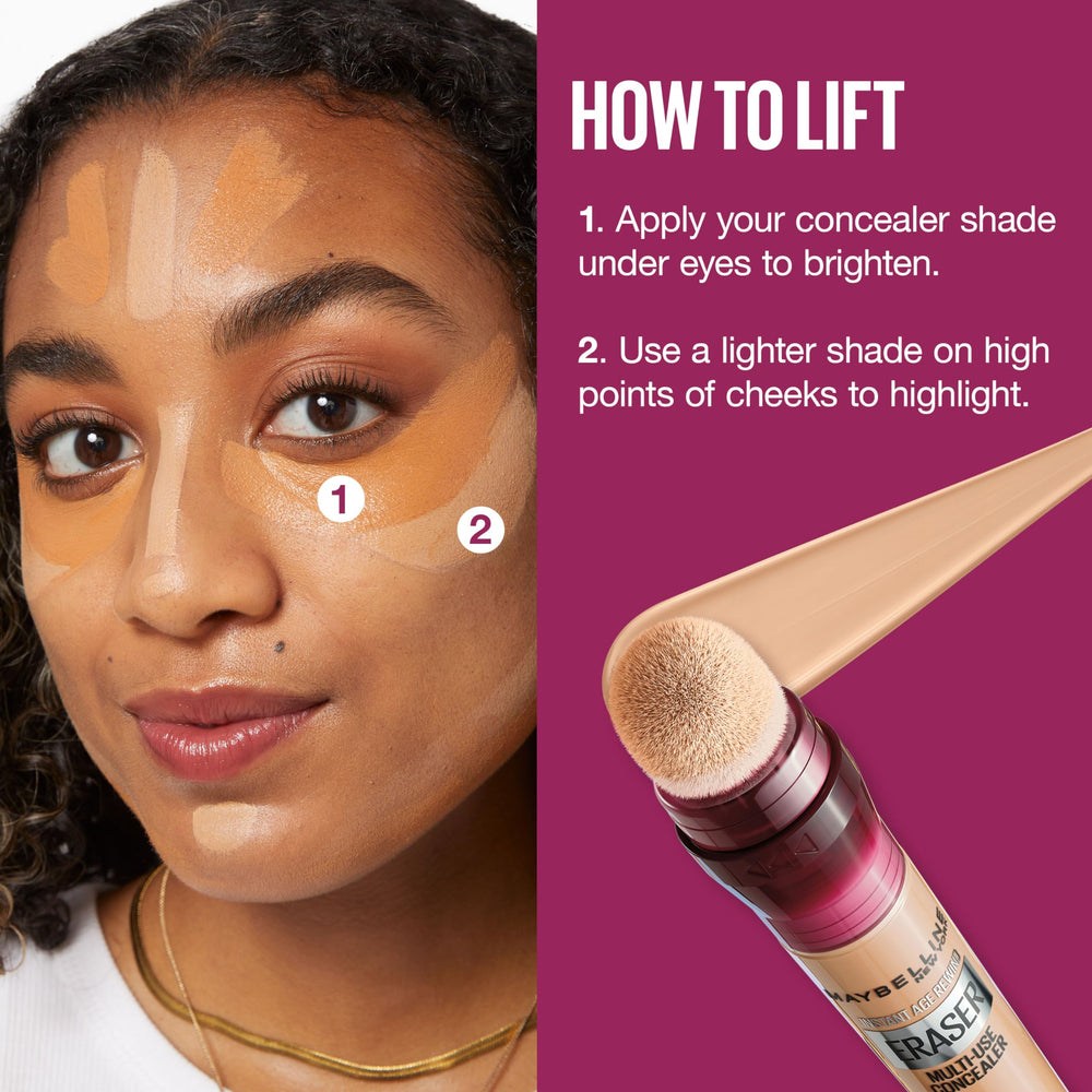 Maybelline Instant Age Rewind used for concealing and contouring in one
