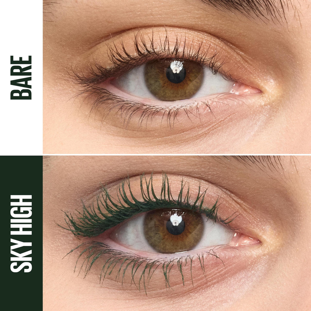 Maybelline Lash Sensational Sky High Flex Tower brush close-up highlighting root-to-tip length