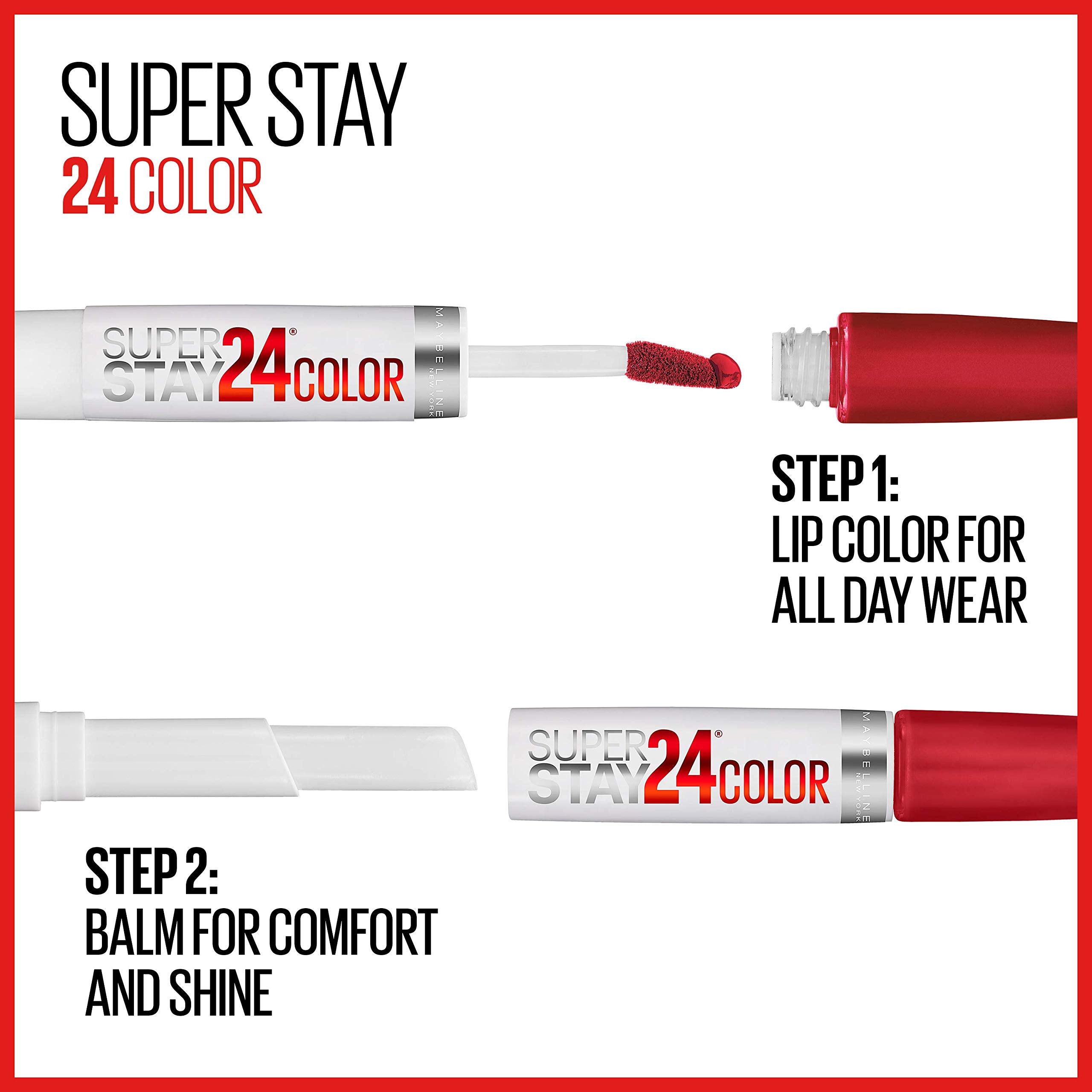 Maybelline Super Stay 24 dries quickly for durable color.