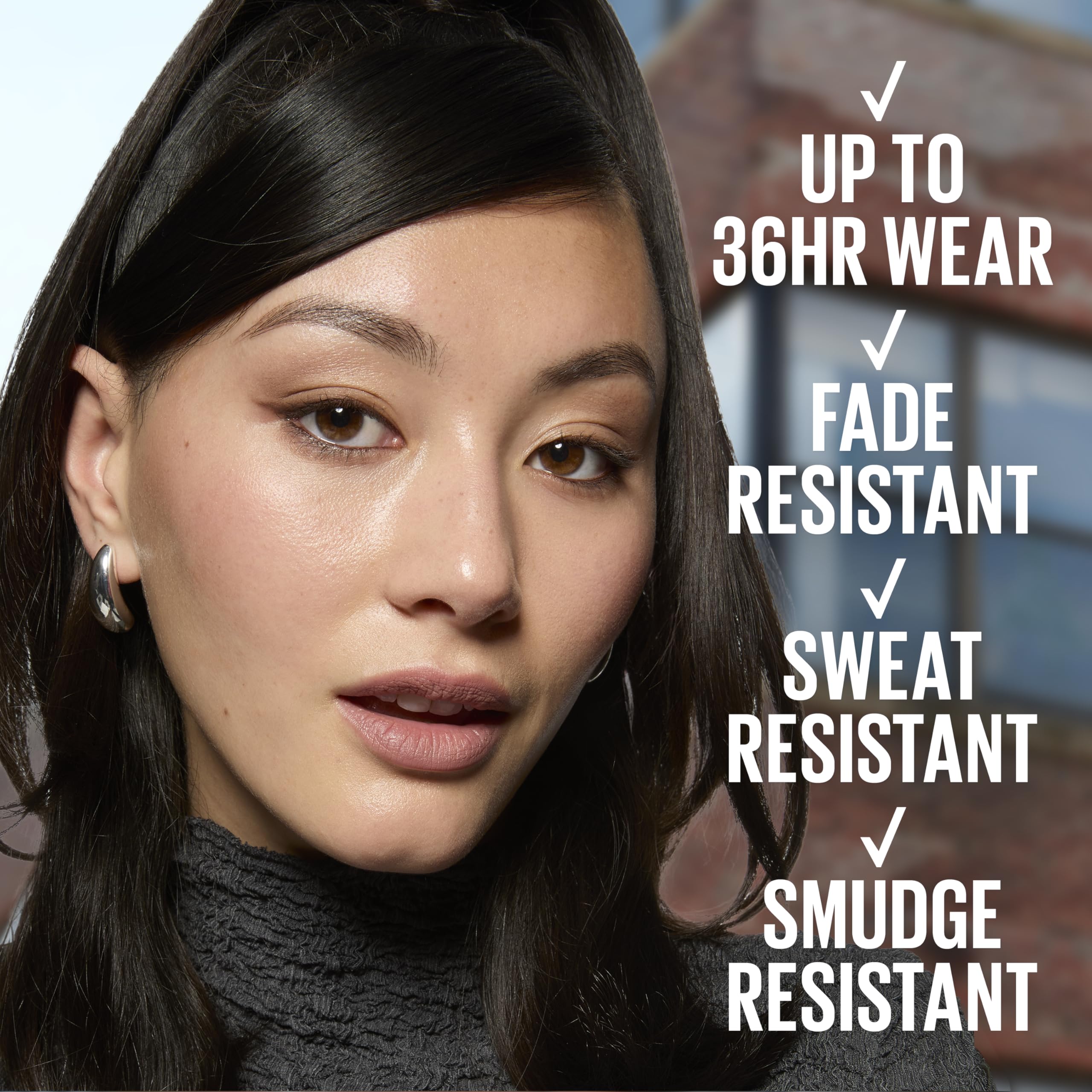 Maybelline Tattoo Studio swatches show smudge-proof wear and smoky finish.
