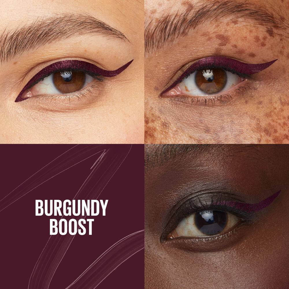 MAYBELLINE Tattoo Studio Dip-Ink Eyeliner Brown Expression creates precise fade-resistant brown definition.