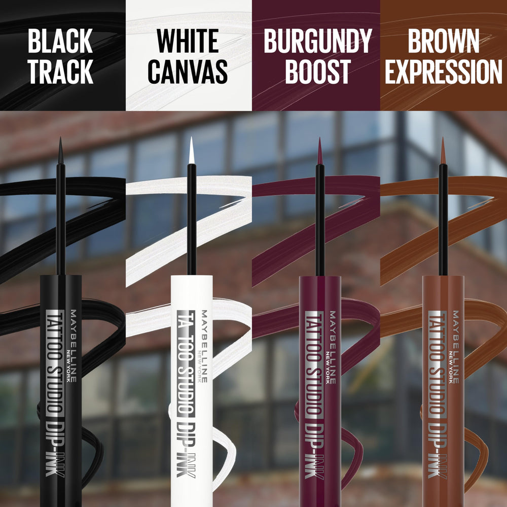MAYBELLINE Tattoo Studio Dip-Ink Eyeliner Graphic line precision for clean looks.