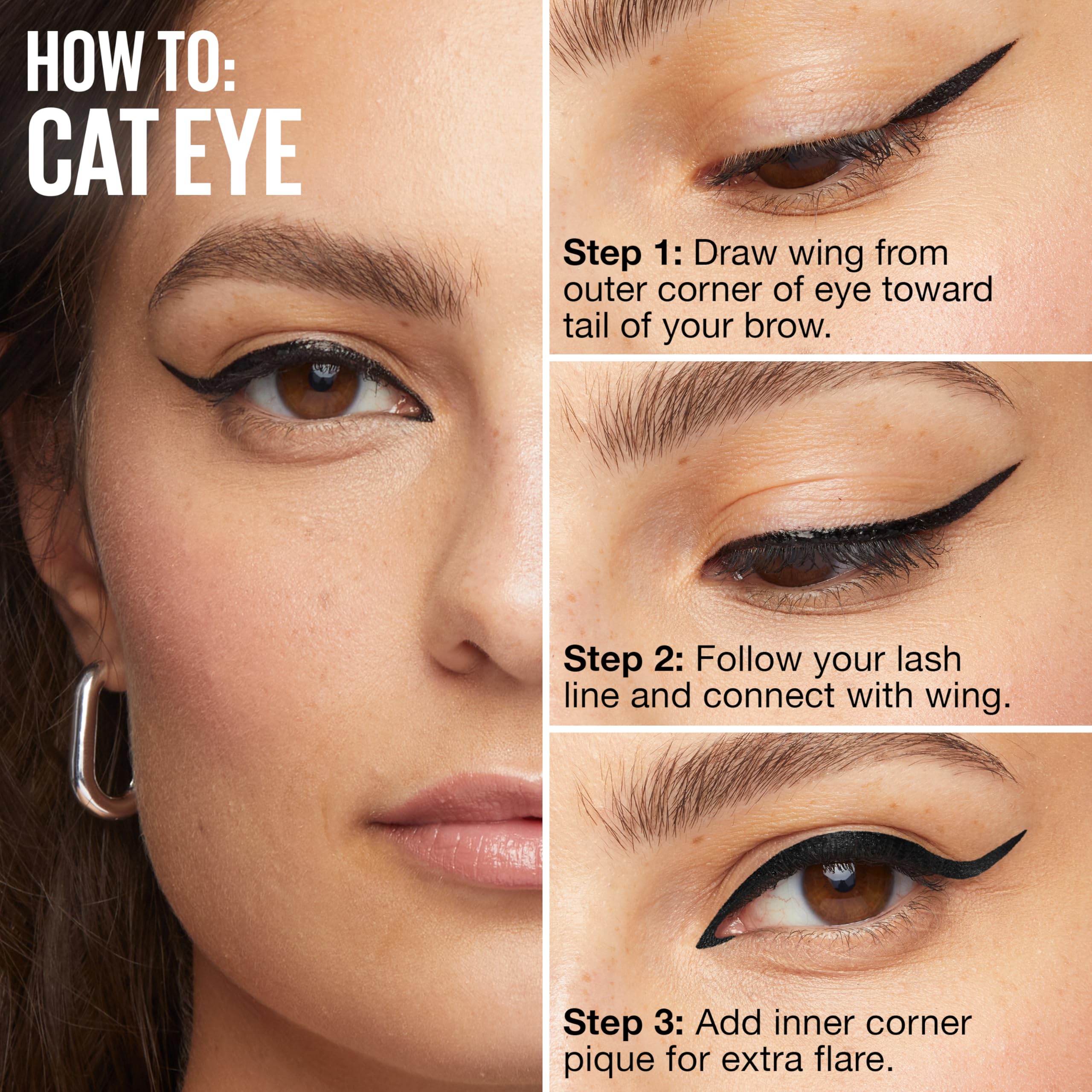 MAYBELLINE Tattoo Studio Dip-Ink Eyeliner Waterproof formula stays put through sweat and activity.