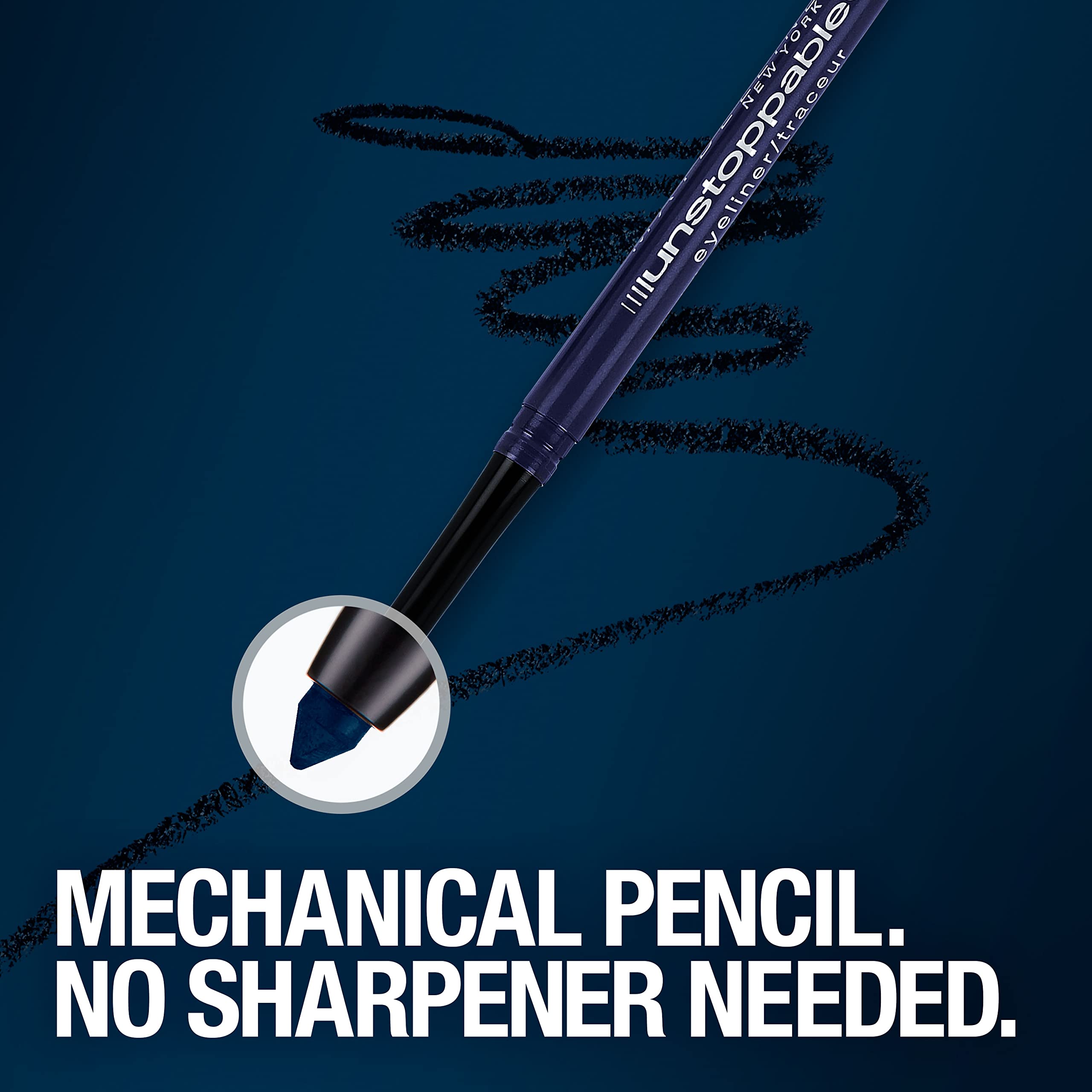 Maybelline Unstoppable packaging highlights the sapphire shade and everyday wear.