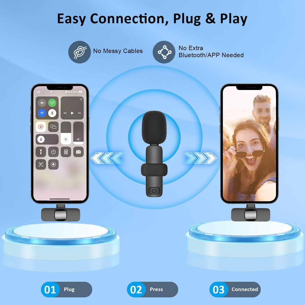 Maybesta dual microphones with USB-C receiver setup for versatile filming.