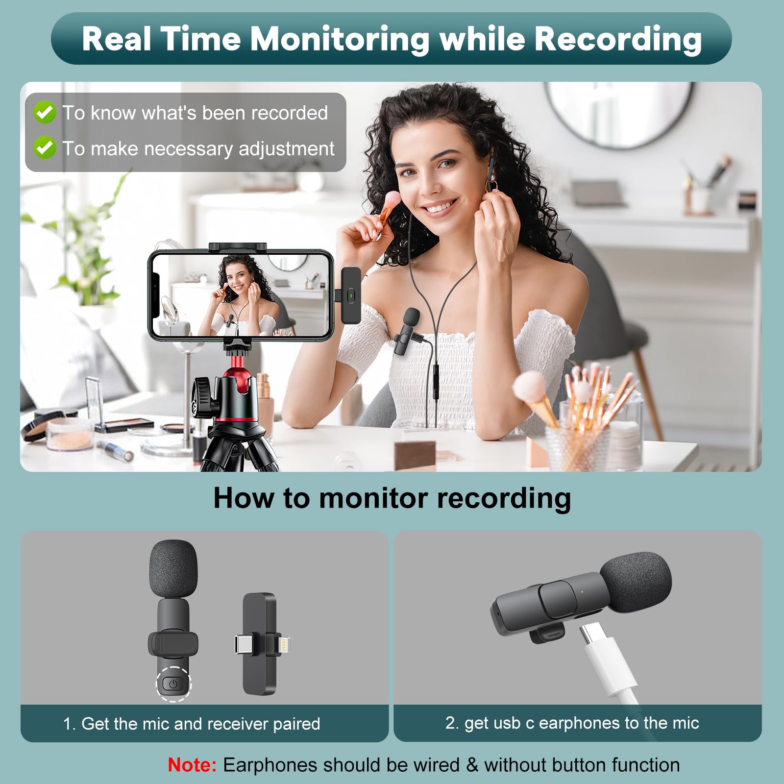 MAYBESTA clip-on mic for YouTube, TikTok, podcasts.