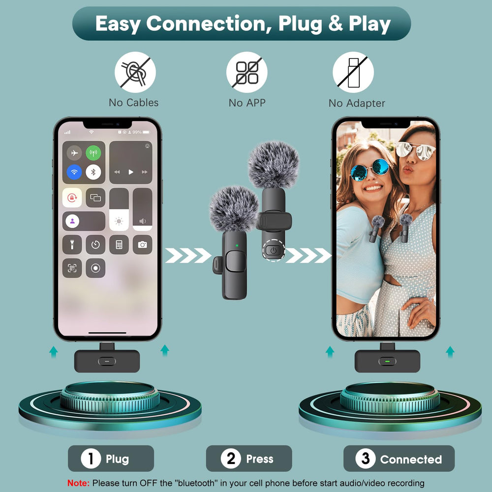 MAYBESTA mic offers up to 65 ft range for hands-free recording.