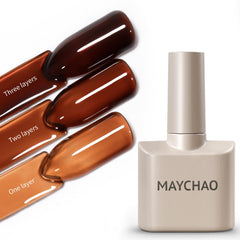 MAYCHAO jelly gel nail polish in tortoise translucent shade for at-home salon looks.