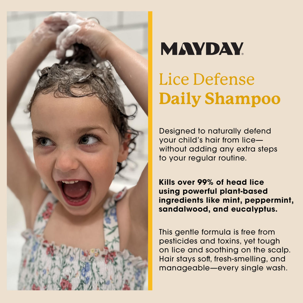 MAYDAY daily routine image illustrating simple steps for ongoing lice prevention.