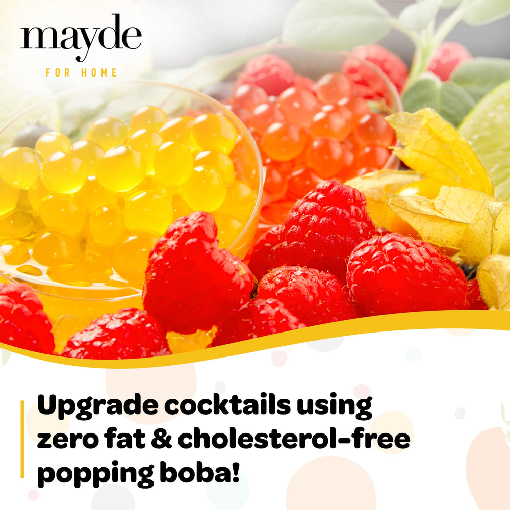 Mayde bursting boba pearls blueberry, delicious topping for yogurt
