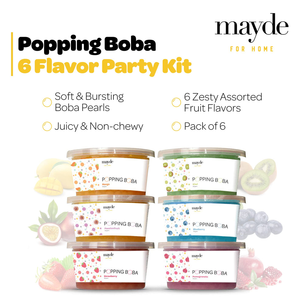 Mayde bursting boba pearls mango, vibrant topping for iced drinks