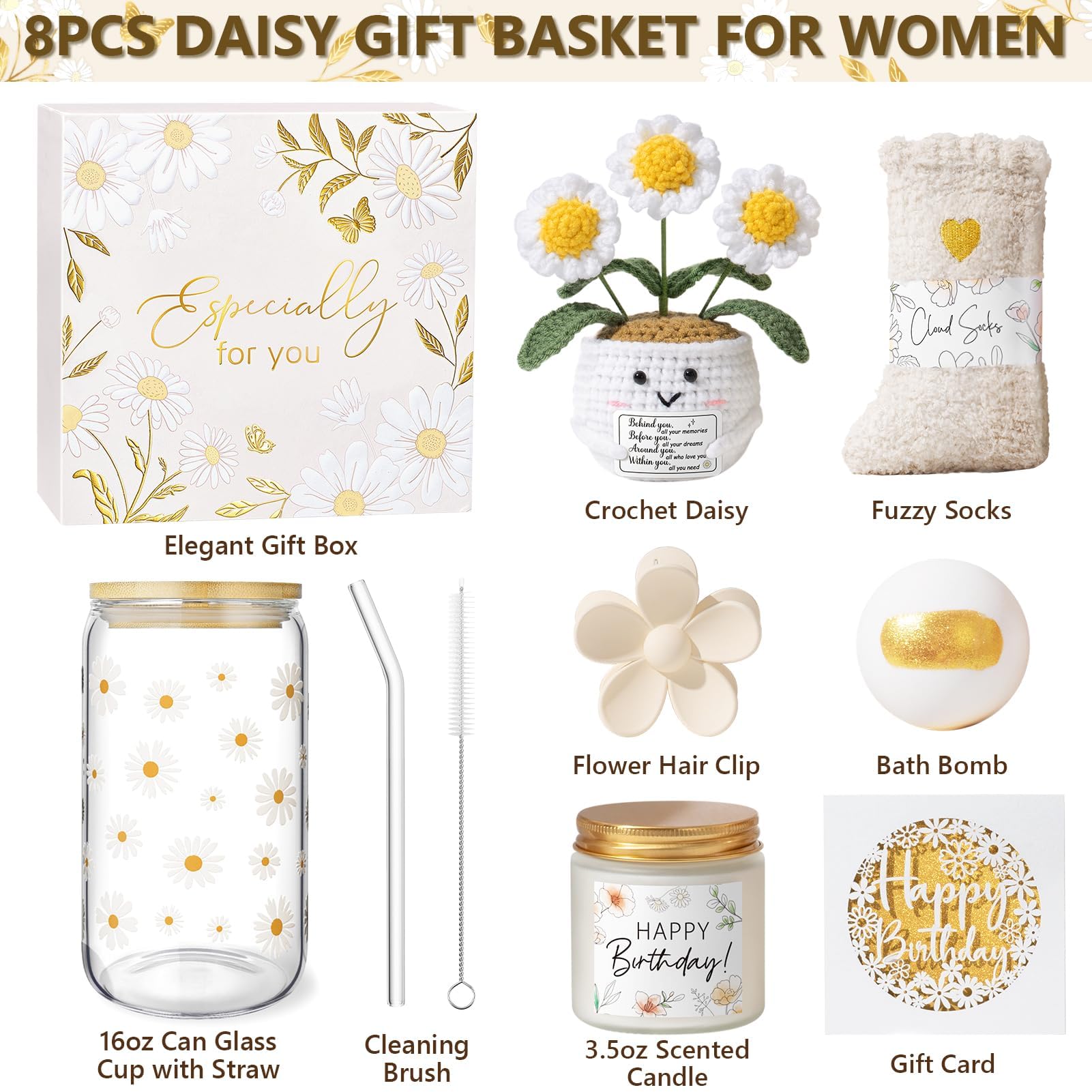 MAYICIVO daisy glass cup with lid, durable and versatile for beverages.