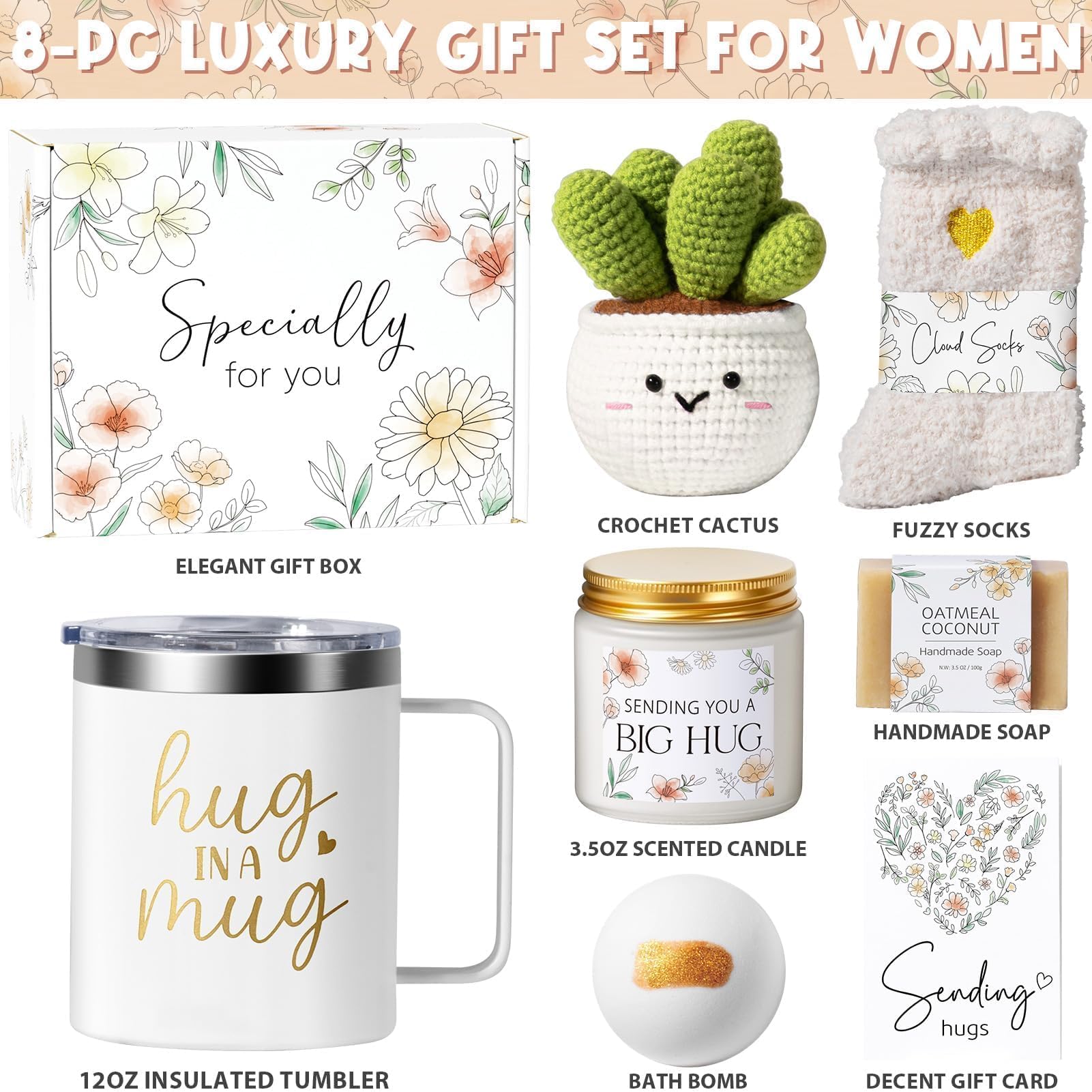 MAYICIVO get well gifts for women showing comforting items to lift spirits.