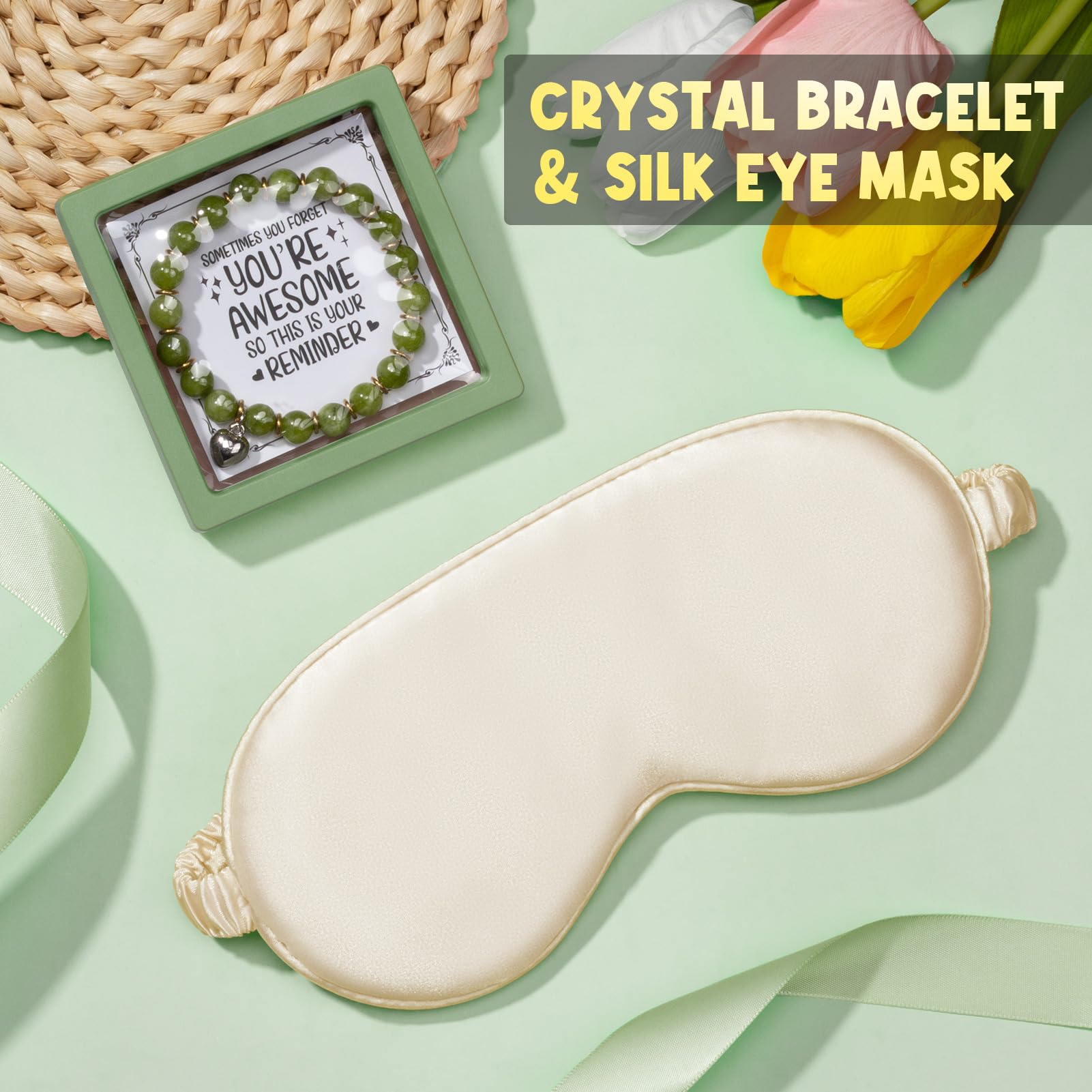 MAYICIVO natural stone bracelet with inspirational card