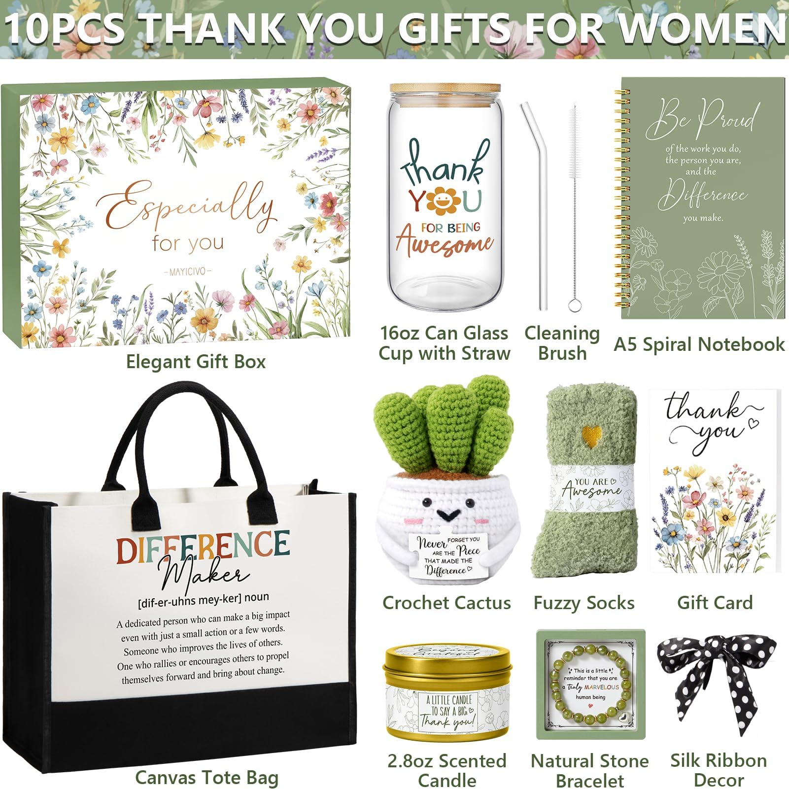 MAYICIVO silk ribbon decor adds a festive touch to the gift.