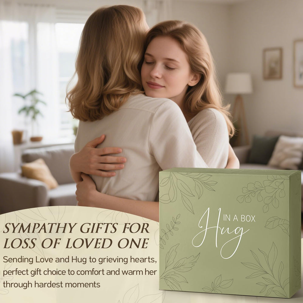 MAYICIVO sympathy gift basket candle visual: vanilla coconut scent offers calming ambiance for reflection.