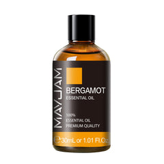 MAYJAM Bergamot essential oil bottle pour for a fresh uplift