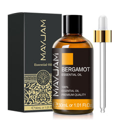 MAYJAM Bergamot essential oil diffuser setup with lasting aroma