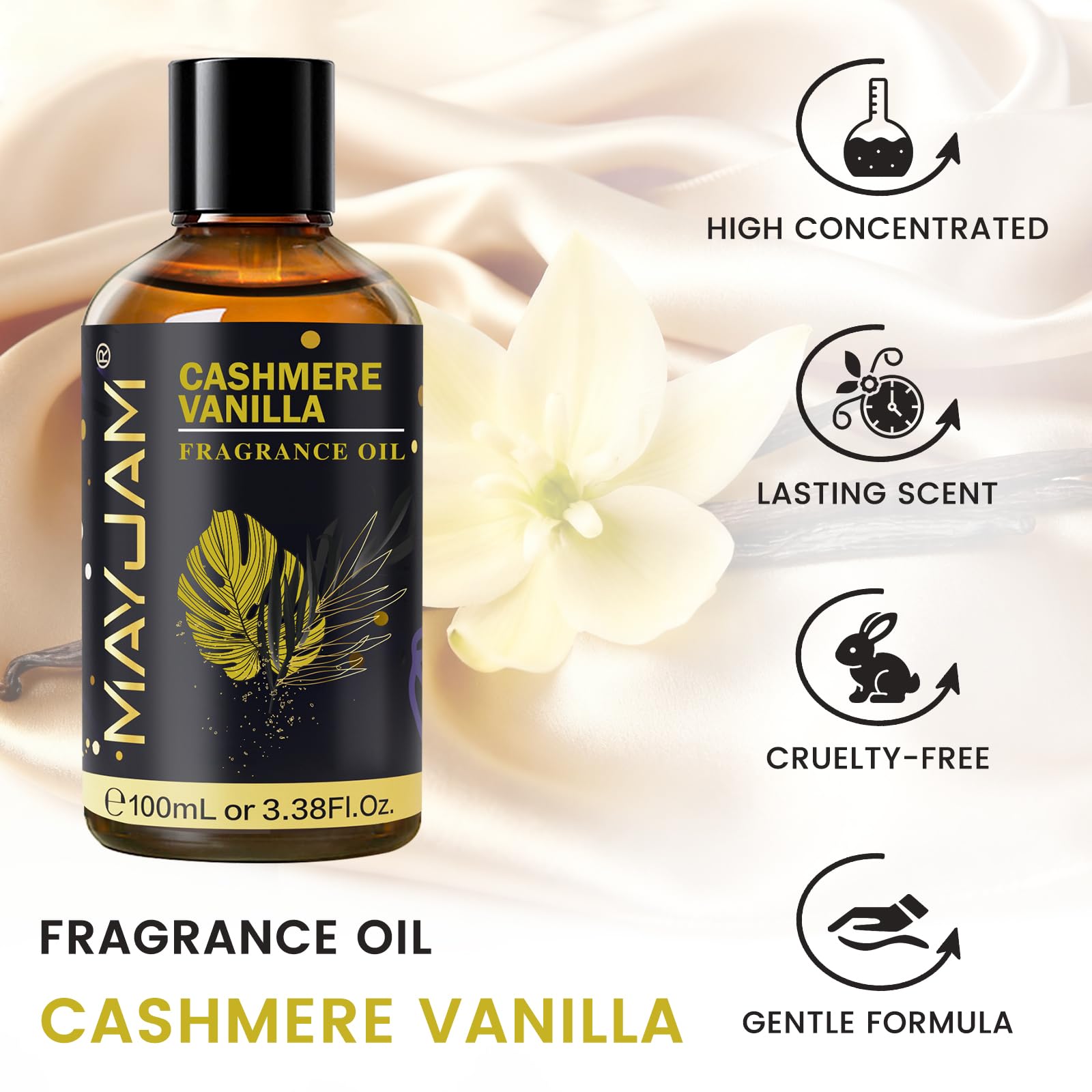 MAYJAM Cashmere Vanilla fragrance in diffuser creating a warm ambiance