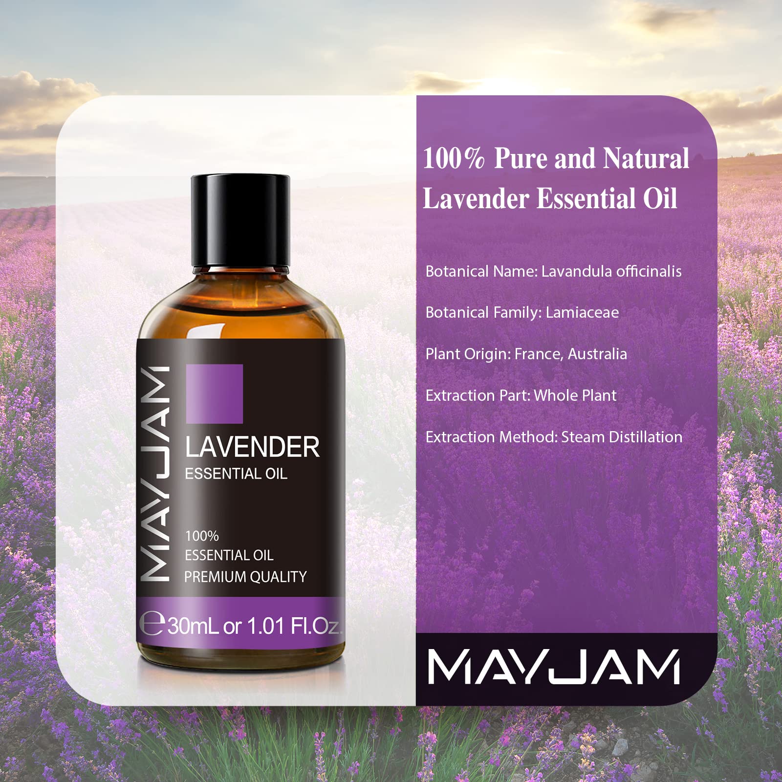 MAYJAM Lavender Oil packaging suitable for gifting