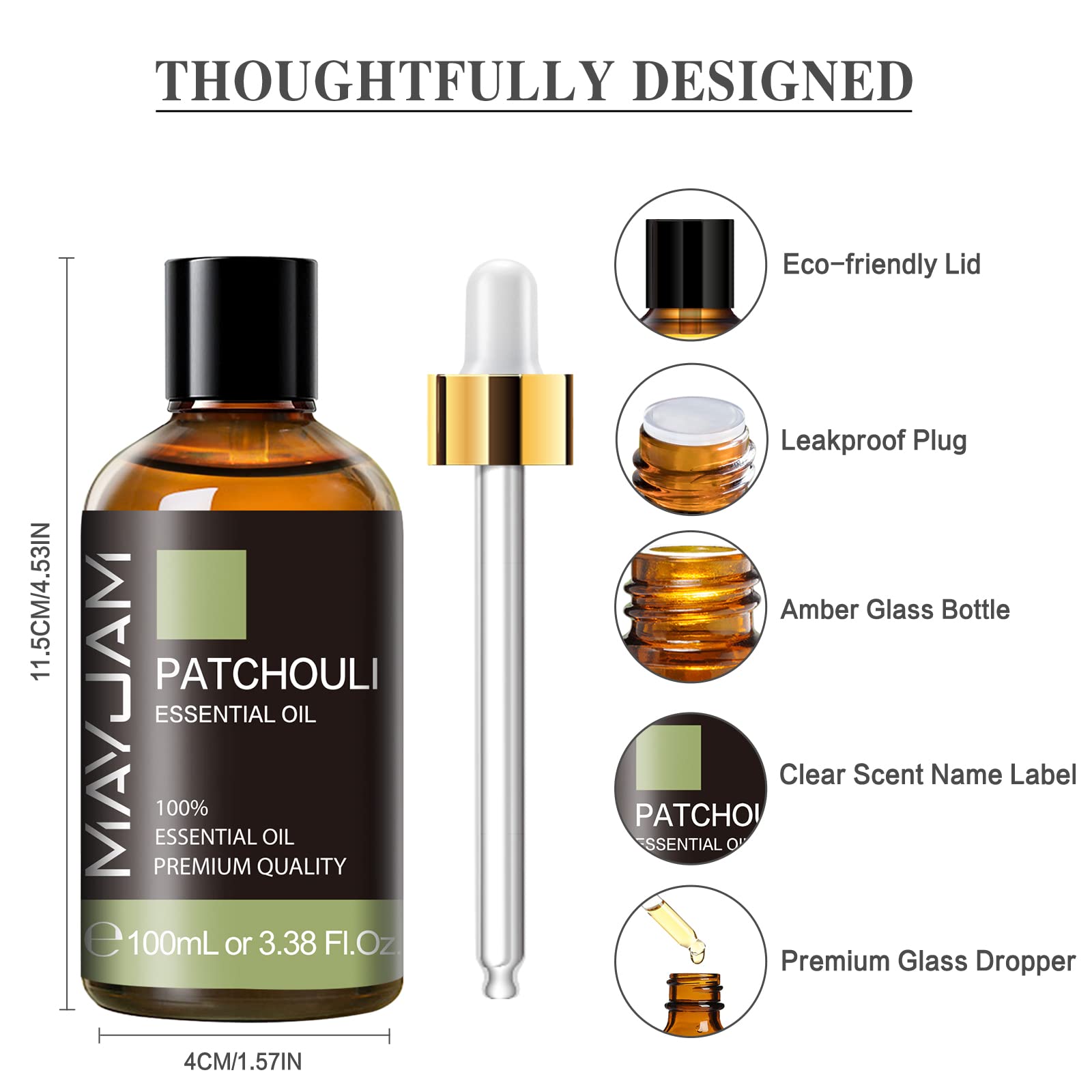 MAYJAM Patchouli Oil enhances a relaxing bath with earthy scent.