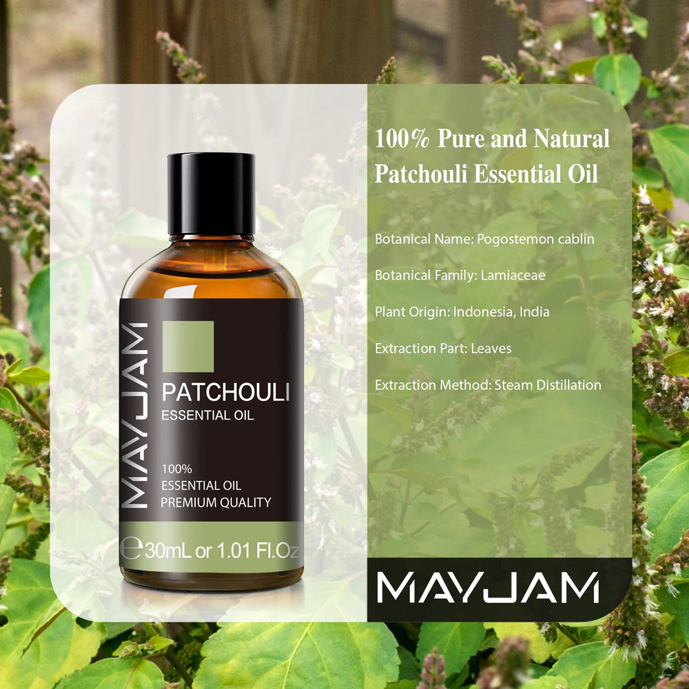 MAYJAM Patchouli oil bath promotes a relaxing spa-like soak.