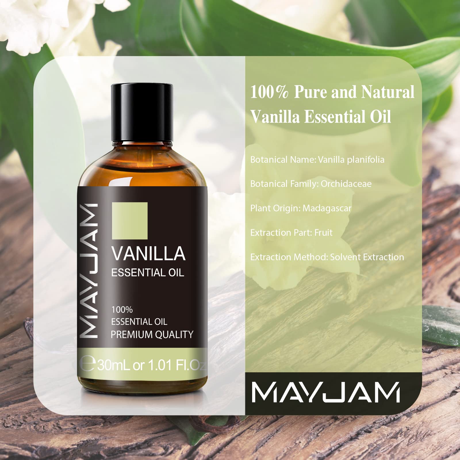 MAYJAM vanilla oil in diffuser creating a warm, inviting ambiance.