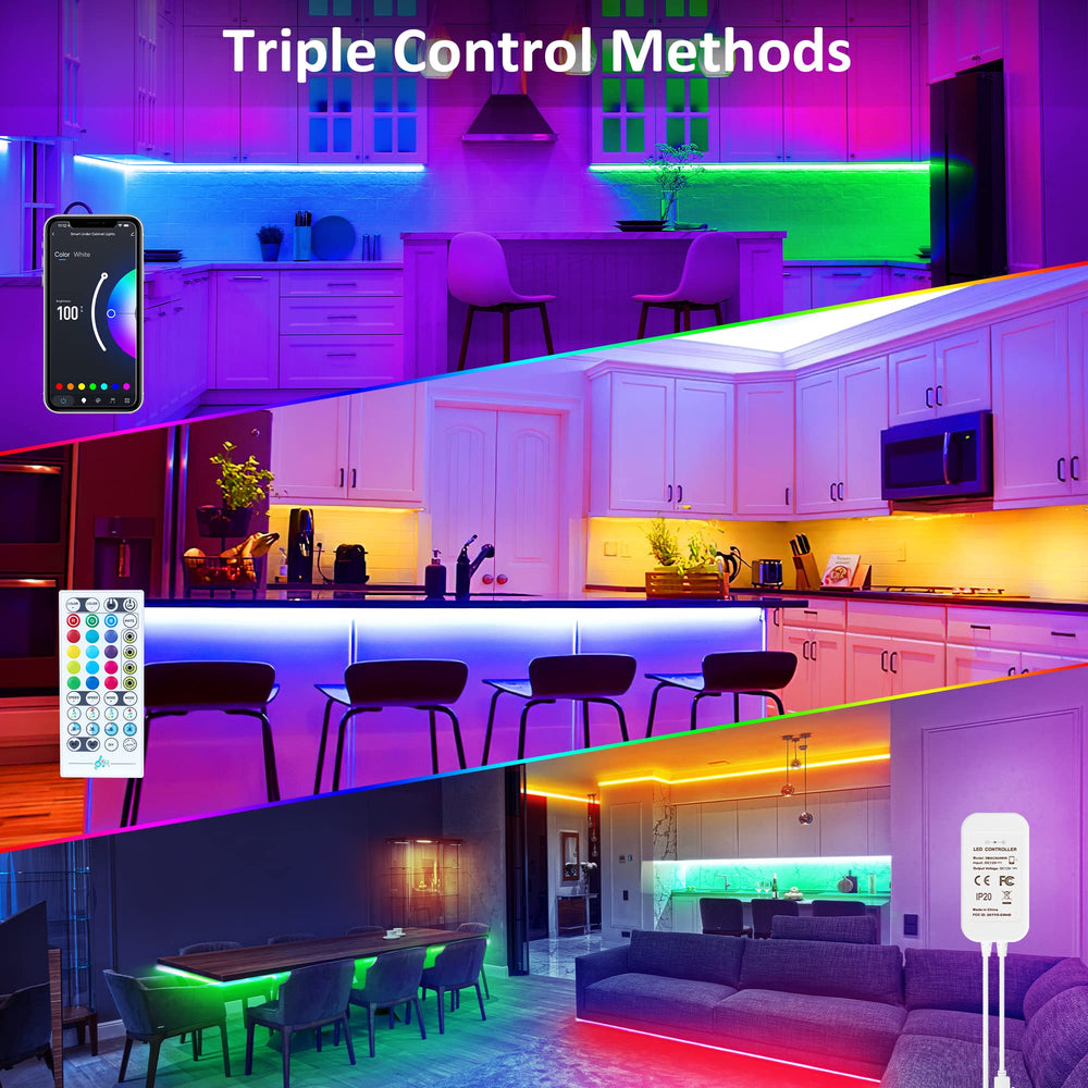 maylit under cabinet lighting with Alexa enables hands free mood lighting