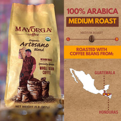 Ground Mayorga Artesano Blend coffee ready for a morning brew.
